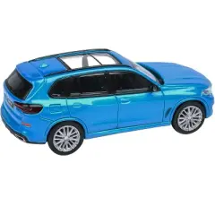 2018 BMW X5 G05 with Sunroof Atlantis Blue Metallic 1/64 Diecast Model Car by Paragon Models