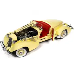 1935 Auburn 851 Speedster Cream with Red Interior 1/18 Diecast Model Car by Auto World