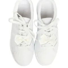 Unique Bargains Puff Bow Shoelace Charms Beige 1 Pair