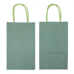 Blue Panda 25 Pack Small Paper Gift Bags with Handles for Party Favors, Bulk Shopping Merchandise Bags, Green 9 x 5.5 x 3 In