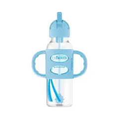 Dr. Brown's 2pk Sippy Straw Baby Bottle with Handles - 8oz 