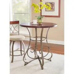 Carter Pub Bar Height Table Metal/Cherry - Powell Company