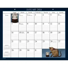 Lang 2024 Desktop Calendar 22"x17" American Cat