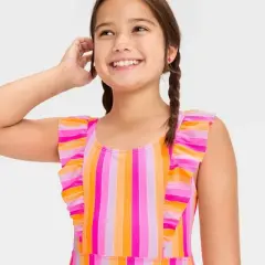 Girls' Rainbow Striped One Piece Swimsuit - Cat & Jack&trade;