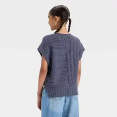 Girls' Cable Knit Pullover Sweater Vest - art class&trade;