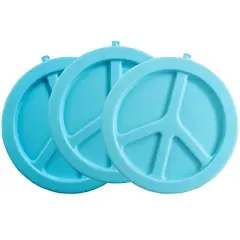 Reusable Hard Ice Pack for Lunch Box, Bento or Bag (3 Pack Peace Sign) - Keep Cool Freezer Cold Packs, Lasts For Hours - Great for Kids or Adults, Long-Lasting, Slim & Lightweight Design