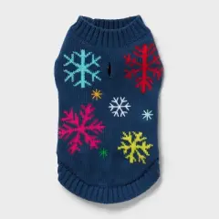 Snowflakes Dog and Cat Sweater Knit - Wondershop&trade; Navy Blue