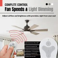 Anderic RRTR214D Replacement Ceiling Fan Remote Control for Harbor Breeze TR214D, KUJCE10311, KUJCE10712, and Others