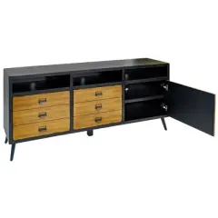 80" Payton Mid-Century TV Stand for TVs up to 85" Black - Martin Furniture