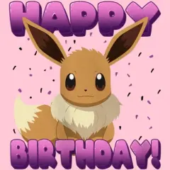Girl's Pokemon Eevee Happy Birthday T-Shirt