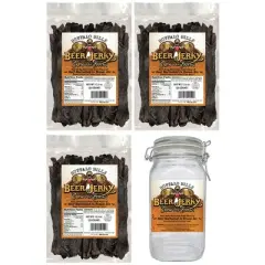 Buffalo Bills Honey Ale Beef Jerky 3 Bag Starter Kit (3 bags and 1 jar)