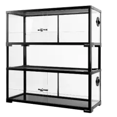 REPTIZOO 36 Gallon Double-Deck Reptile Tank, 30" x 12" x 32" Tall Reptile Terrarium, Front Opening, Full Vision, Knock Down, Large Glass