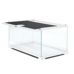 OIIBO 10 Gallon Glass Reptile Tank, 20" X 12" X 10", White