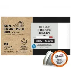 San Francisco Bay Coffee French Roast Decaf Dark Roast Coffee - 80ct