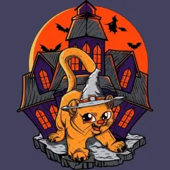 Women's Design By Humans Halloween Cat By SummitStore Racerback Tank Top