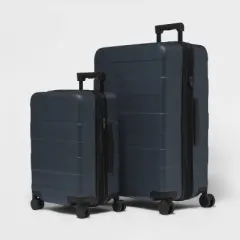 2pc Hardside Checked Luggage Set Gray - Made By Design&trade;