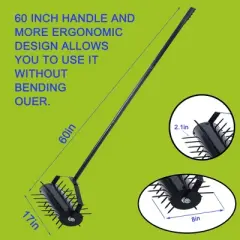 SKRAN Rolling Lawn Aerator, Manual Lawn Aerator, Push Spike Aerator with 3-Piece Long Steel Handle for Garden Yard Grass Maintenance