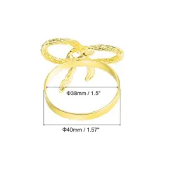 Unique Bargains Dining Table Decoration Alloy Wear Resistance Bow-knot Shape Napkin Rings 6 Pcs