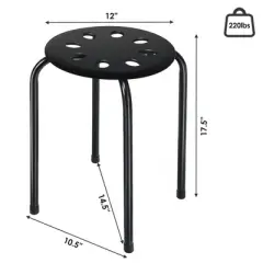 Costway Set of 6 Portable Plastic Stack Stools Backless Classroom Seating