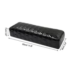 Unique Bargains Soft Hard Manicure Nail Art Hand Arm Wrist Rest Cushion Black