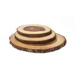 Lipper International Acacia Bark 3-Tier Swivel Server