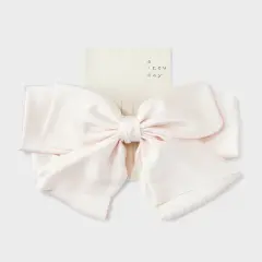 Satin Bow Hair Barrette - A New Day&trade; Cream