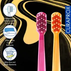 Curaprox CS 5460 Marble Edition, Ultra Soft Toothbrush for Gentle and Powerful Daily Cleaning, 2 pcs