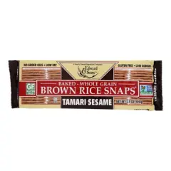 Edward & Sons Tamari Sesame Brown Rice Snaps - Case of 12/3.5 oz