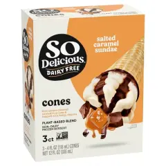 So Delicious Wondermilk Cones Chocolate Salted Caramel Frozen Dessert - 12 fl oz/3ct