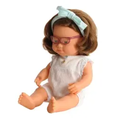 Miniland 15" Girl Doll with Down Syndrome and Glasses with Outfit
