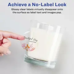 Avery Glossy Clear Round Labels with Sure Feed, 1.5" diameter