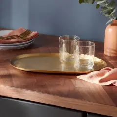 Metal Oval Serve Platter Brass - Threshold&trade;