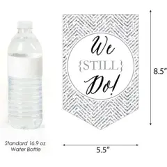 Big Dot of Happiness We Still Do - Wedding Anniversary Party Bunting Banner - Silver Party Decorations - Happy Anniversary