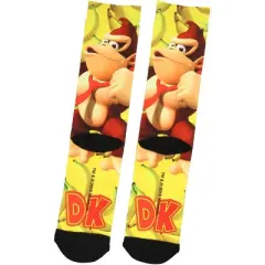 Nintendo Super Donkey Kong DK Gone Bananas! Sublimated Crew Socks Yellow