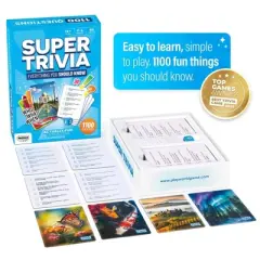 The World Game Super Trivia - Trivia Game for Adults with 1100 Questions: Memory Skills, 2-6 Players, 30-40 Min Play