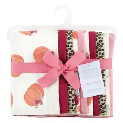 Hudson Baby Infant Girl Cotton Flannel Burp Cloths, Cutest Pumpkin, One Size