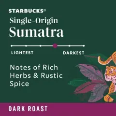 Starbucks Dark Roast Ground Coffee &mdash; Sumatra &mdash; 100% Arabica &mdash; 1 bag (12 oz.)