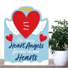 Big Dot of Happiness Heart Angel - Sympathy Giant Greeting Card - Big Shaped Jumborific Card