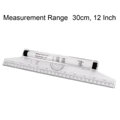 PiccoCasa Multi-purpose Plastic Measuring Drawing Rolling Rule 12inch