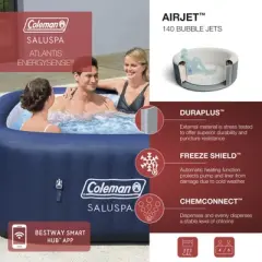 Bestway Coleman Hawaii AirJet Hot Tub + Bestway SaluSpa Underwater Non Slip Pool and Spa Seat with Adjustable Legs, Gray (2 Pack)