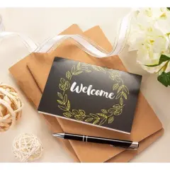 Paper Junkie 48 Pack Bulk Welcome Note Cards with Envelopes for Guests, Employees, Business, Floral Design, Blank Interior 4x6 In