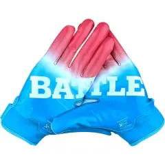 Battle Sports Adult Gradient Doom 1.0 Football Gloves - Red/White/Blue