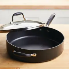 Anolon Advanced Home 5qt Hard Anodized Nonstick Saute Pan with Helper Handle and Lid Onyx