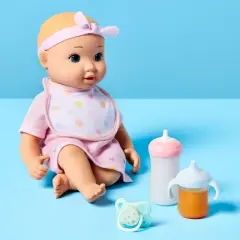 Baby Doll Magic Sippy Cup & Bottle Play Set - Gigglescape&trade;: Includes Bib, Pacifier, Plastic Doll Accessories