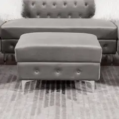 Elmhurst Glam Deep Button Tufted Ottoman - HOMES: Inside + Out