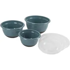 Debra's Kitchen Made in USA 6pc Non-Slip Mixing Bowls Set - Teal