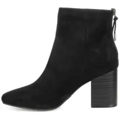 Journee Collection Womens Audrina Tru Comfort Foam Back Heel Zip Stacked Heel Booties