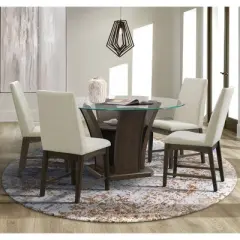 Simms Round Standard Height Dining Table Walnut - Picket House Furnishings