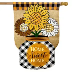 Briarwood Lane Fall Sunflowers Burlap House Flag Floral Autumn Home Sweet Home 28" x 40"
