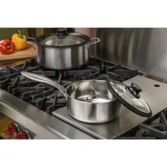 Frieling Black Cube Stainless Steel, Saucepan w/ Lid, 8" dia., 2.5 qt., Stainless steel